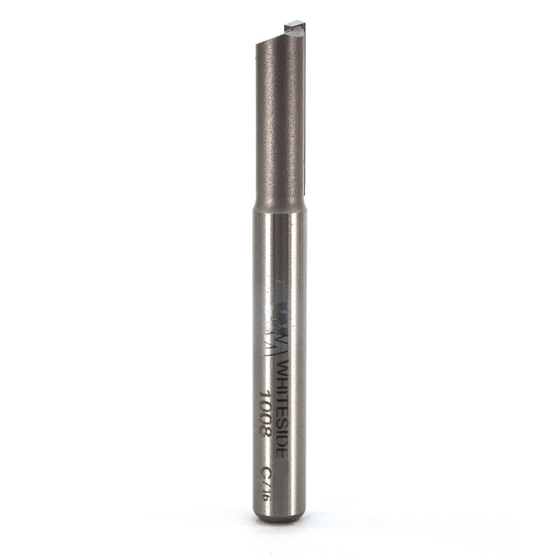 Single Flute Straight Router Bit - Solid Carbide - 1/4" SH - Diameter:9/32" - Cutting Length:3/4" - Overall Length:1"